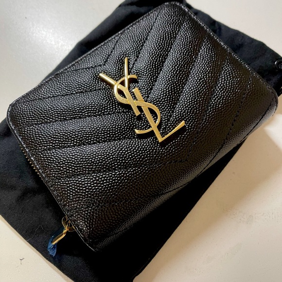 Yves Saint Laurent Accessories - BrandNew YSL black compact monogramme wallet